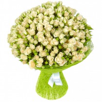 Букет из 51 кремовой кустовой розы
